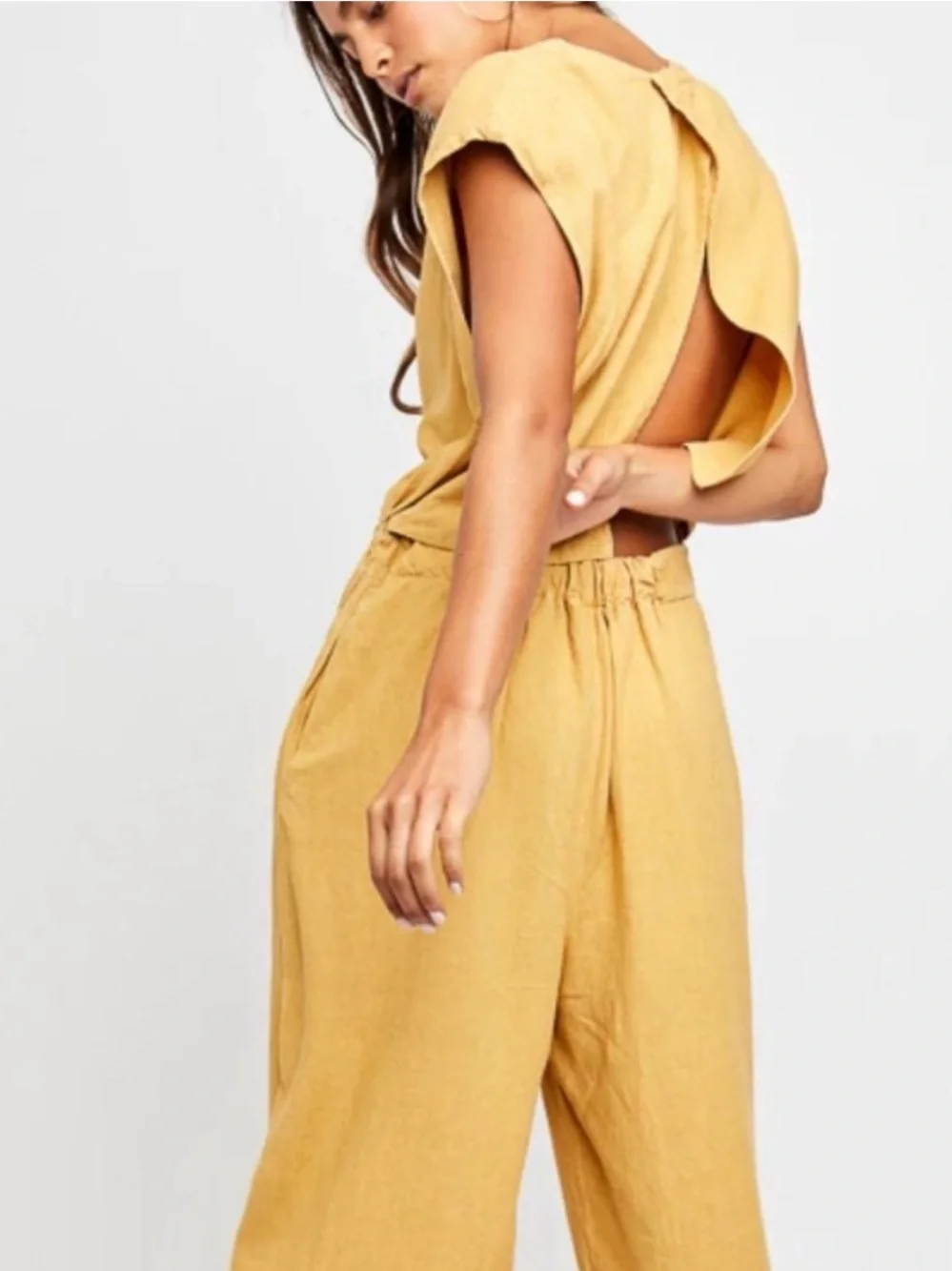 Free People Heat Wave Open Back Jumpsuit Size Small